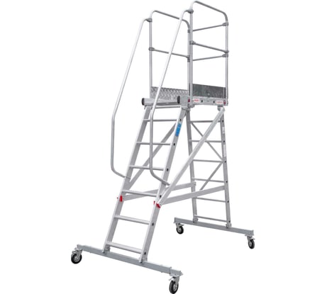 Передвижная односторонняя лестница-подмости с платформой Новая Высота NV 5510, 1x7 ступеней 5510107
