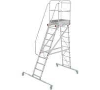 Передвижная односторонняя лестница-подмости с платформой Новая Высота NV 5510, 1x10 ступеней 5510110