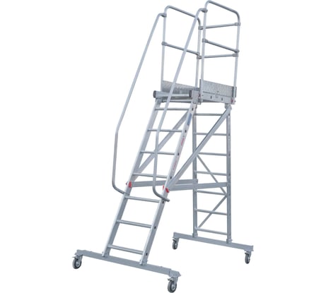 Передвижная односторонняя лестница-подмости с платформой Новая Высота NV 5510, 1x8 ступеней 5510108