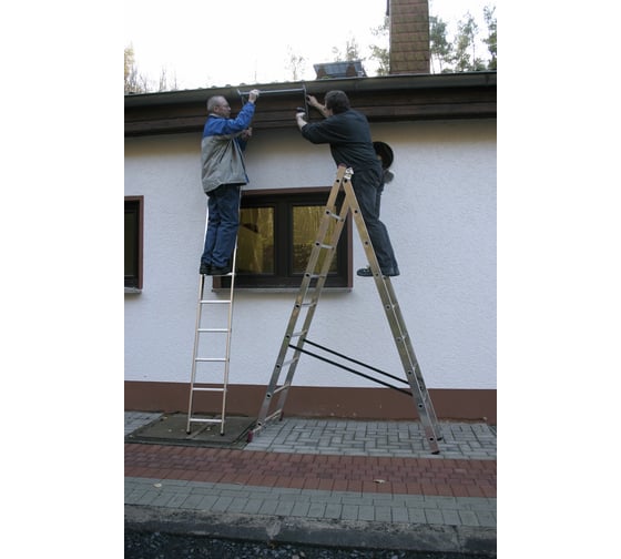 Универсальная трехсекционная лестница Krause CORDA 3x9 ступеней 010391