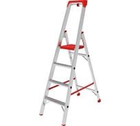 Индустриальная алюминиевая стремянка с развальцованными ступенями и органайзером Новая Высота NV5115 1x4 ступени 5115104