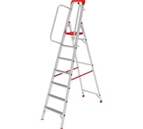 Индустриальная алюминиевая стремянка с развальцованными ступенями и органайзером Новая Высота NV5115 1x7 ступеней 5115107