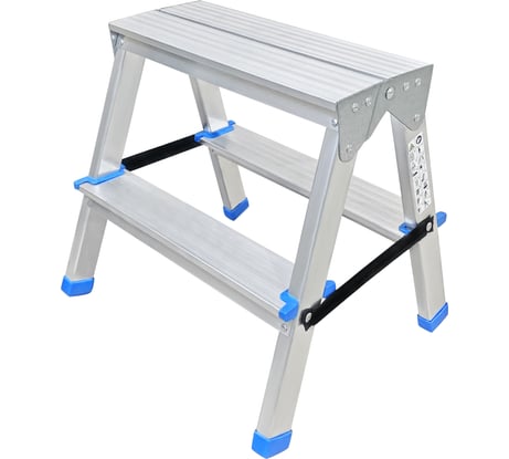 Алюминиевая двухсторонняя стремянка LadderBel 2 ступени STR2-AL-2