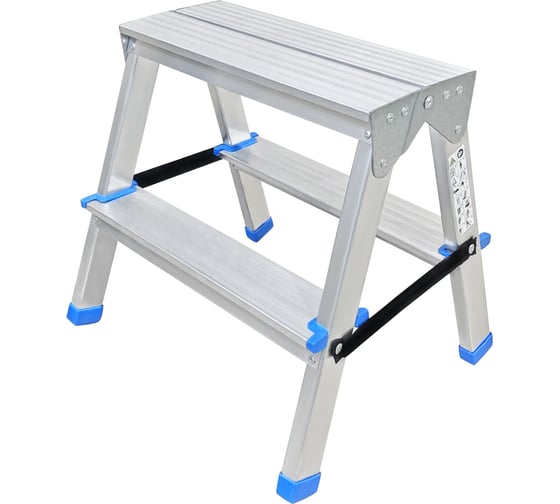Алюминиевая двухсторонняя стремянка LadderBel 2 ступени STR2-AL-2 1