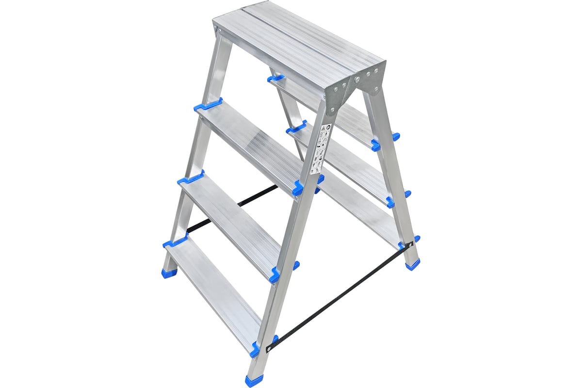 Алюминиевая двухсторонняя стремянка LadderBel 4 ступени STR2-AL-4