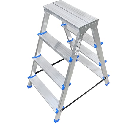 Алюминиевая двухсторонняя стремянка LadderBel 4 ступени STR2-AL-4