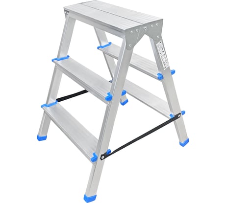 Алюминиевая двухсторонняя стремянка LadderBel 3 ступени STR2-AL-3