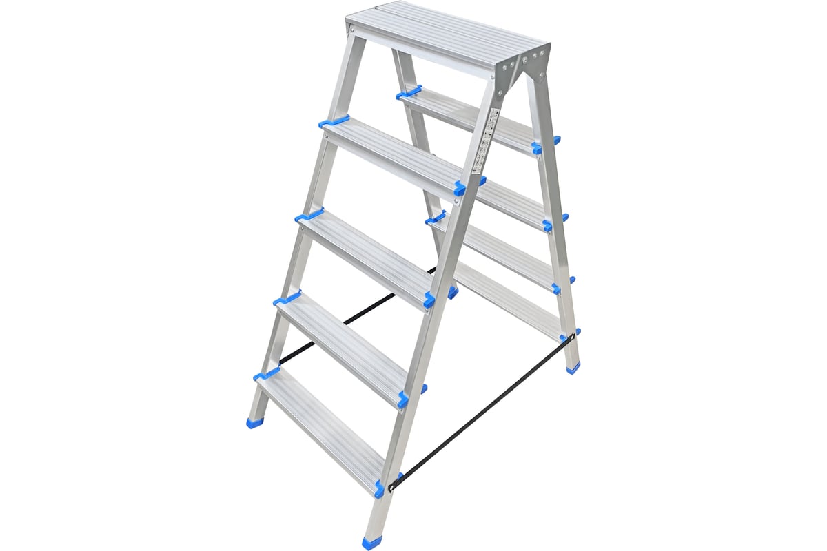 Алюминиевая двухсторонняя стремянка LadderBel 5 ступеней STR2-AL-5 ...
