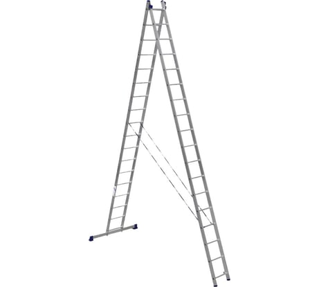 Лестница алюминиевая Алюмет 2х17 ступеней двухсекционная универсальная усиленная HS2 6217