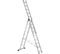 Лестница алюминиевая Алюмет 3х9 ступеней трехсекционная универсальная H3 5309