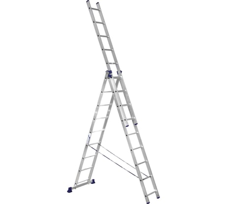 Лестница алюминиевая Алюмет 3х9 ступеней трехсекционная универсальная H3 5309