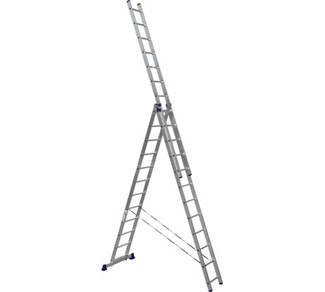 Лестница алюминиевая Алюмет 3х12 ступеней трехсекционная универсальная H3 5312