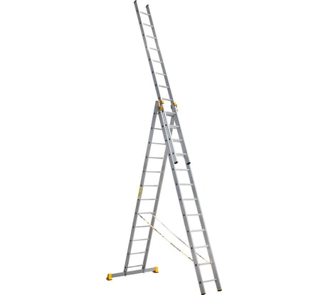 Лестница алюминиевая Алюмет 3х12 ступеней трехсекционная универсальная профессиональная P3 9312