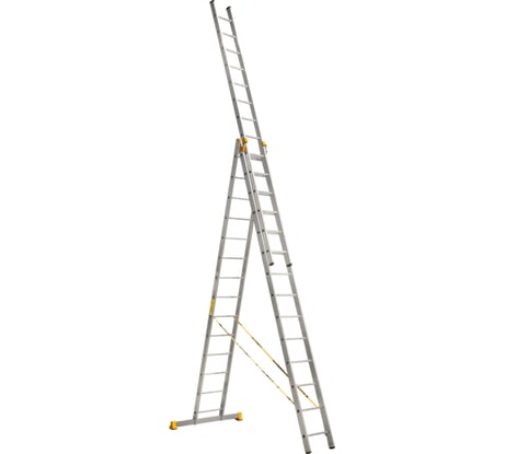 Лестница алюминиевая Алюмет 3х14 ступеней трехсекционная универсальная профессиональная P3 9314