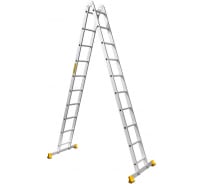 Алюминиевая профессиональная двухсекционная шарнирная лестница Алюмет Серия Т2 Т 210