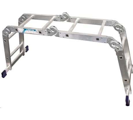 Алюминиевая лестница Алюмет шарнирная четырехсекционная 4х2 ступеней. Серия TL4022