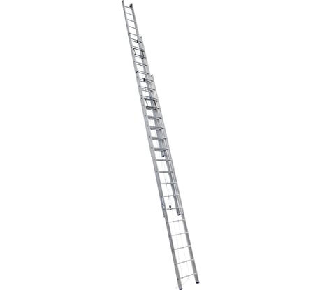 Профессиональная трехсекционная лестница с канатной тягой Алюмет Серия SR3 3318