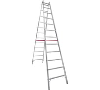 Индустриальная двухсторонняя алюминиевая стремянка с перекладинами Новая Высота NV5123 5123212