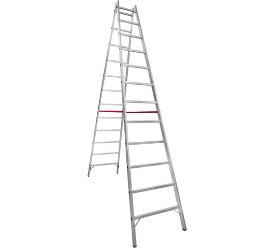 Индустриальная двухсторонняя алюминиевая стремянка с перекладинами Новая Высота NV5123 5123212