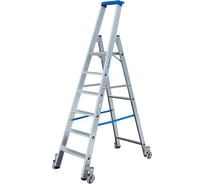 Свободностоящая стремянка с роликами Krause STABILO 5 ступенек 124623