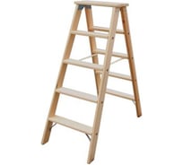 Деревянная двусторонняя лестница Krause 2х5 ступеней 818225