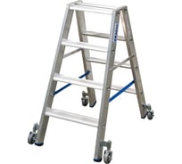 Двусторонняя стремянка с роликами Krause STABILO 2х4 ступеньки 124821