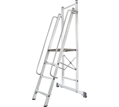 Передвижная складная лестница-стремянка с платформой Новая Высота NV 1540, 1x4 ступени 1540104