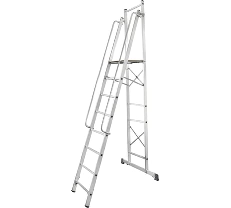 Передвижная складная лестница-стремянка с платформой Новая Высота NV 1540, 1x8 ступеней 1540108