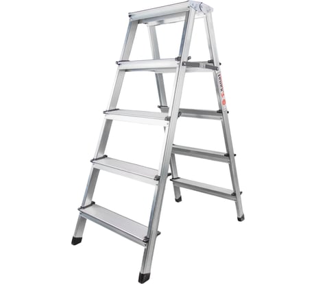 Стремянка двухсторонняя Kanat алюминиевая 5 ступеней KAM-115