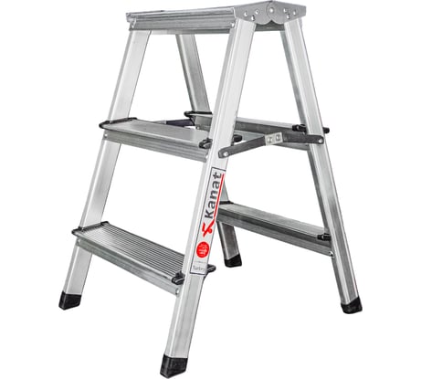 Стремянка двухсторонняя Kanat алюминиевая 3 ступени KAM-113