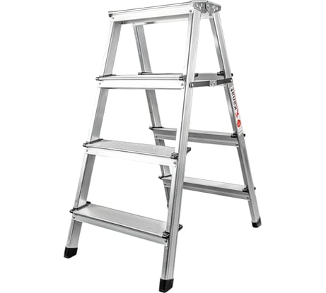 Стремянка двухсторонняя Kanat алюминиевая 4 ступени KAM-114