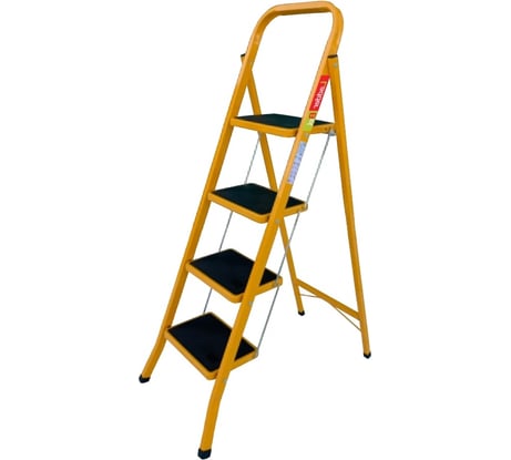 Стальная стремянка LadderBel 4 ступени с антискользящим покрытием, манго STR-ST-4WSRM-OR