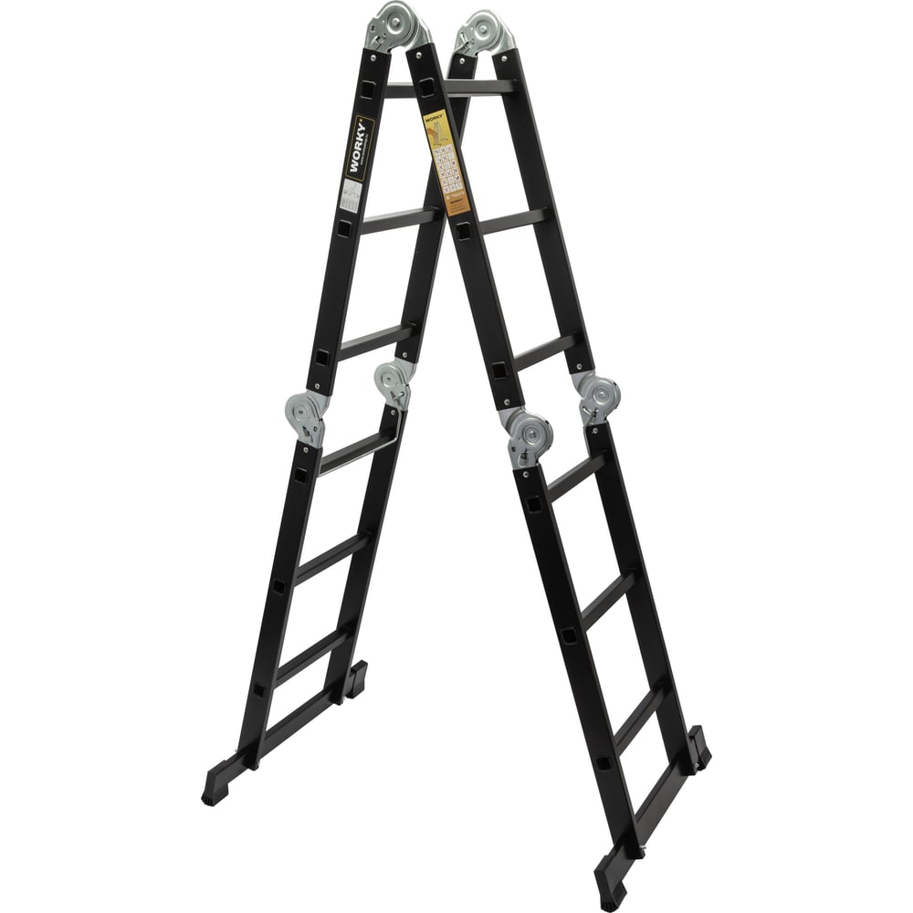 Лестница-стремянка 4x5 трансформер WORKY profi black, высота 5.9 м ...
