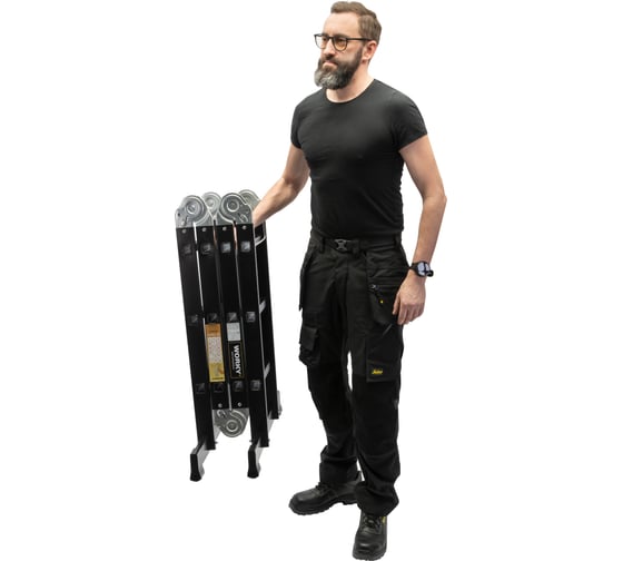 Лестница-стремянка 4x6 трансформер WORKY profi black, высота 7 м ARD257740