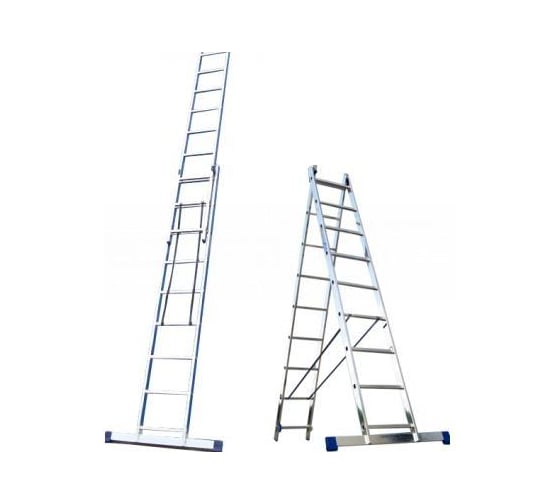 Двухсекционная лестница 2х7 ступеней Энкор Алюмет 73330 1