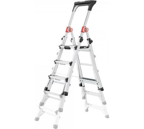 Телескопическая алюминиевая стремянка Hailo TL100 TopLine 5 ступеней, с лотком 8450-100