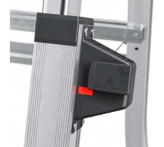 Телескопическая алюминиевая стремянка Hailo TL100 TopLine 5 ступеней, с лотком 8450-100
