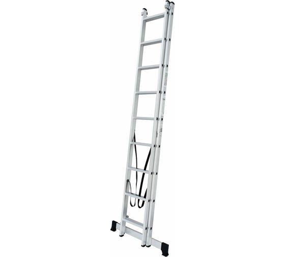 Алюминиевая двухсекционная лестница WORKY 2x9, высота 2.59/4.30 м, 9/18 ступеней ARD255928