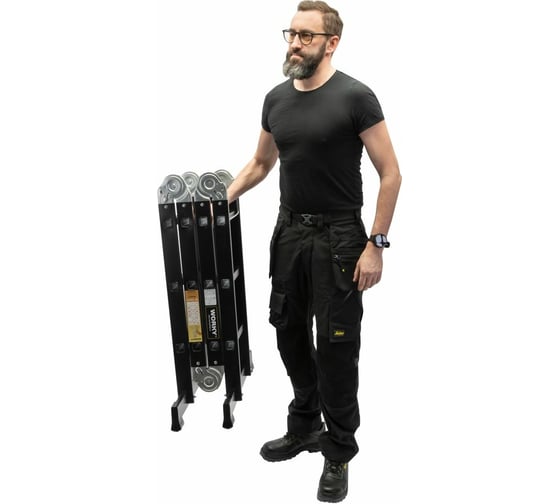 Универсальная лестница-трансформер WORKY 4x5 home black с помостом ARD257747