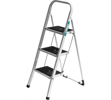 Стальная лестница-стремянка c широкими ступенями СИБИН 3 ступени 38807-03_z01