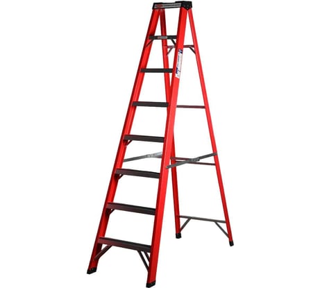 Стеклопластиковая стремянка Алюмет с органайзером 7 ступеней. Серия SF1007