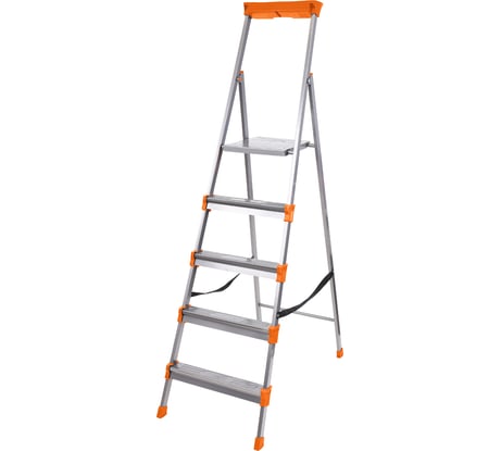 Стальная стремянка, с лотком для инструмента, 5 широких ступеней Nika СМ5