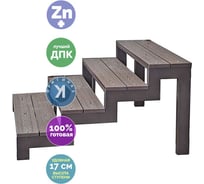 Лестница УЛИЧНЫЕ ЛЕСТНИЦЫ Косоур 4 со ступенями из ДПК на металлокаркасе 80x40 UL-KSR-4