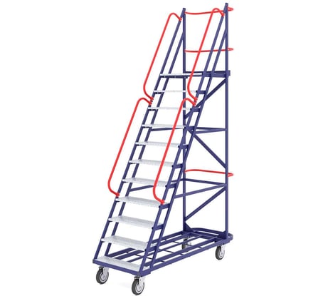 Сварная передвижная лестница RUSKLAD 10 ступеней ЛС 10 160