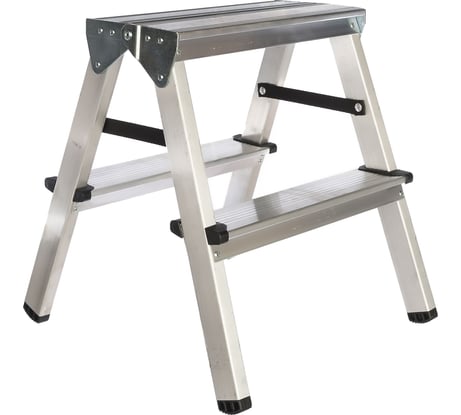 Алюминиевая стремянка Inforce двусторонняя, 2 ступени 02-11-08