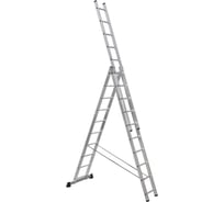 Универсальная алюминиевая трехсекционная лестница Topfort 3x10 ступеней 1717685