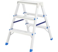 Алюминиевая двусторонняя лестница-стремянка КУРС 3 ступени 65397