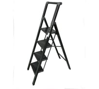 Алюминиевая стремянка SevenBerg calipso 4 широкие ступени чёрная Calipso-4 black