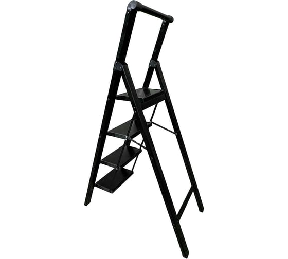 Алюминиевая стремянка SevenBerg calipso 4 широкие ступени чёрная Calipso-4 black