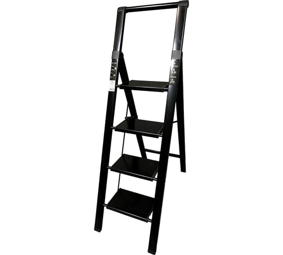 Алюминиевая стремянка SevenBerg calipso 4 широкие ступени чёрная Calipso-4 black